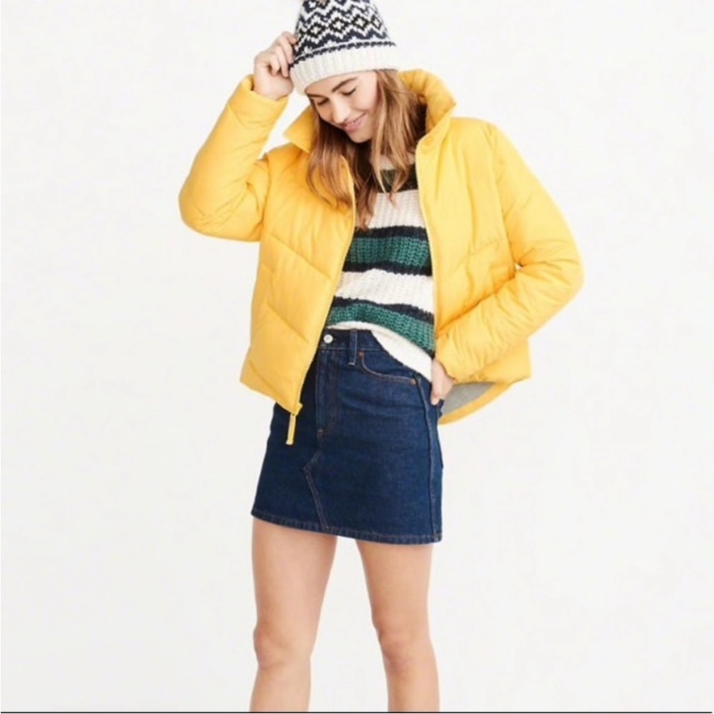 Yellow Puffer Jacket, Abercrombie & Fitch. Size S
